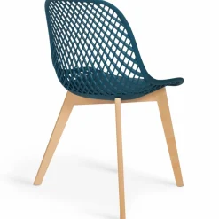 IDMarket 6 chaises bleu canard pour salle à manger* Collection Scandinave|Chaises