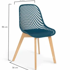 IDMarket 6 chaises bleu canard pour salle à manger* Collection Scandinave|Chaises