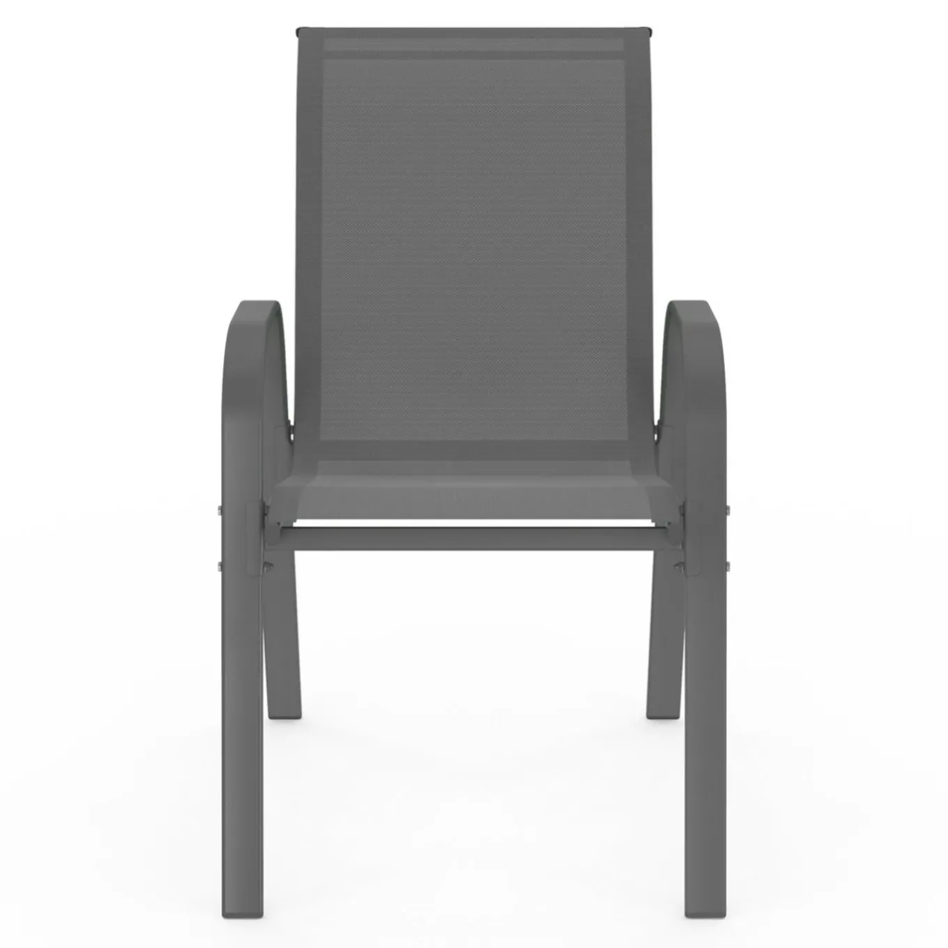 IDMarket 4 chaises de jardin en métal et textilène gris, noir et bleu* Salons De Jardin