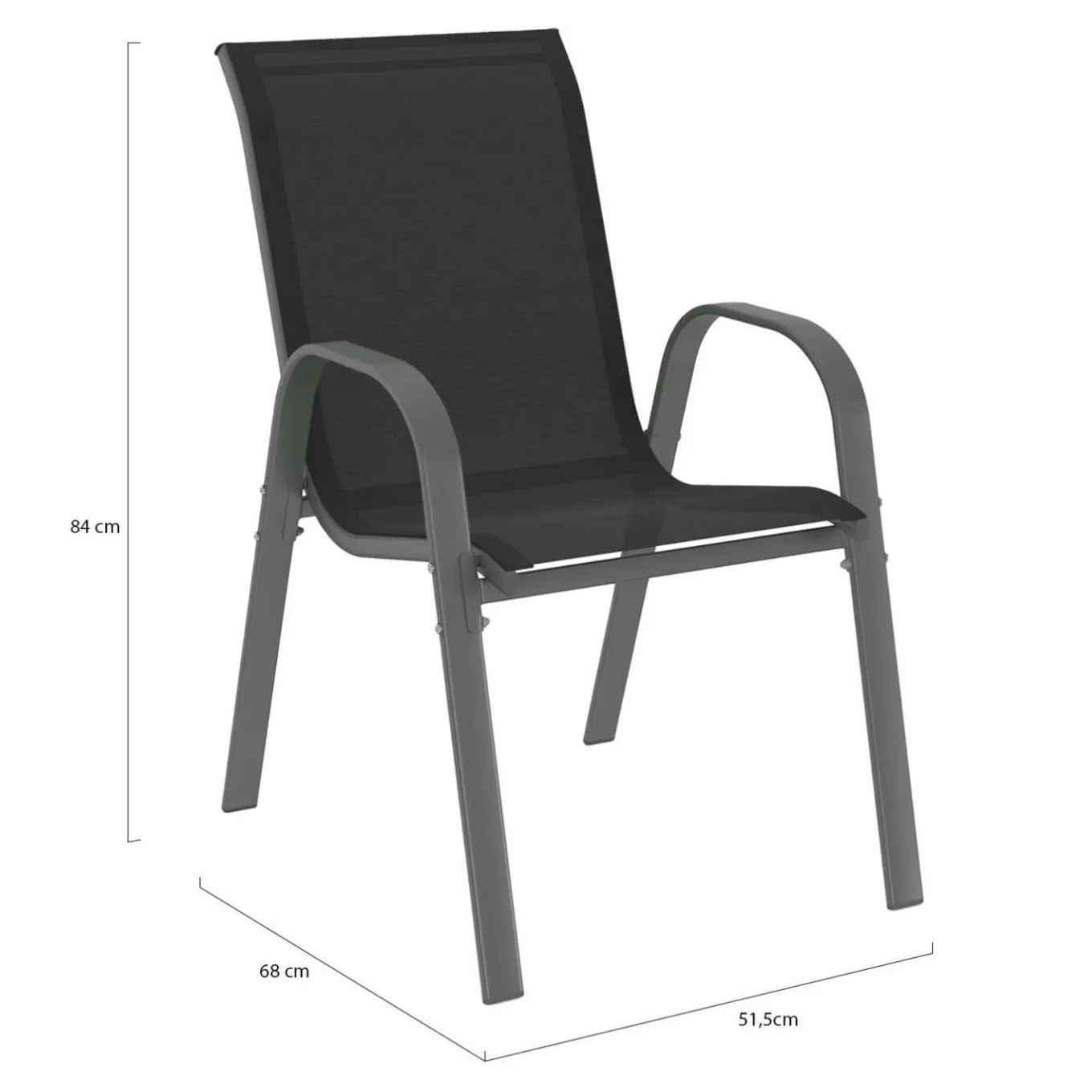 IDMarket 4 chaises de jardin en métal et textilène gris, noir et bleu* Salons De Jardin