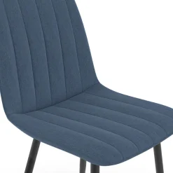 IDMarket 6 chaises en tissu bleu* Tables Et Chaises|Chaises