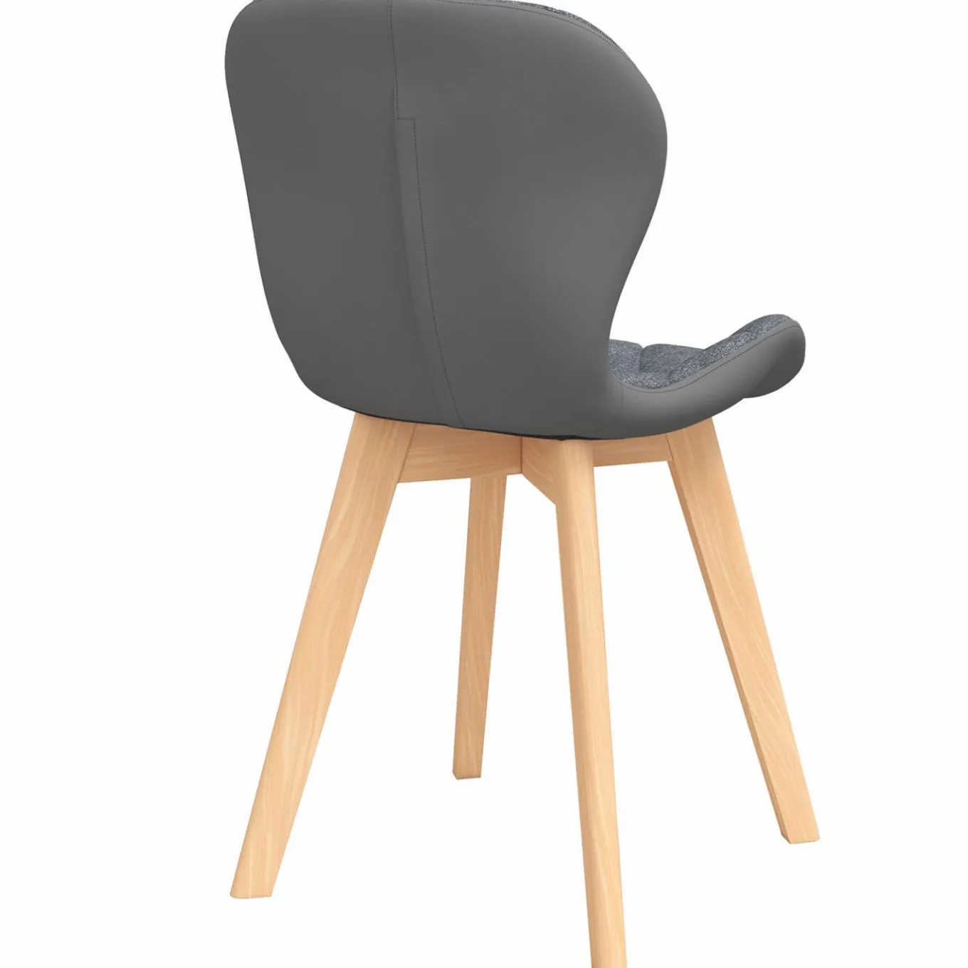 IDMarket 4 chaises en tissu et PU grises* Collection Scandinave|Tables Et Chaises