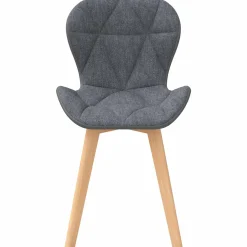 IDMarket 4 chaises en tissu et PU grises* Collection Scandinave|Tables Et Chaises