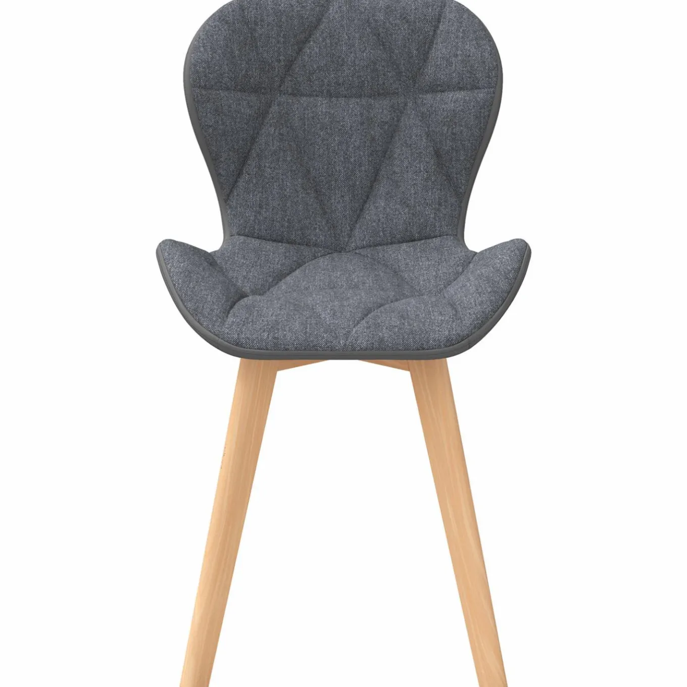 IDMarket 4 chaises en tissu et PU grises* Collection Scandinave|Tables Et Chaises