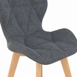 IDMarket 4 chaises en tissu et PU grises* Collection Scandinave|Tables Et Chaises