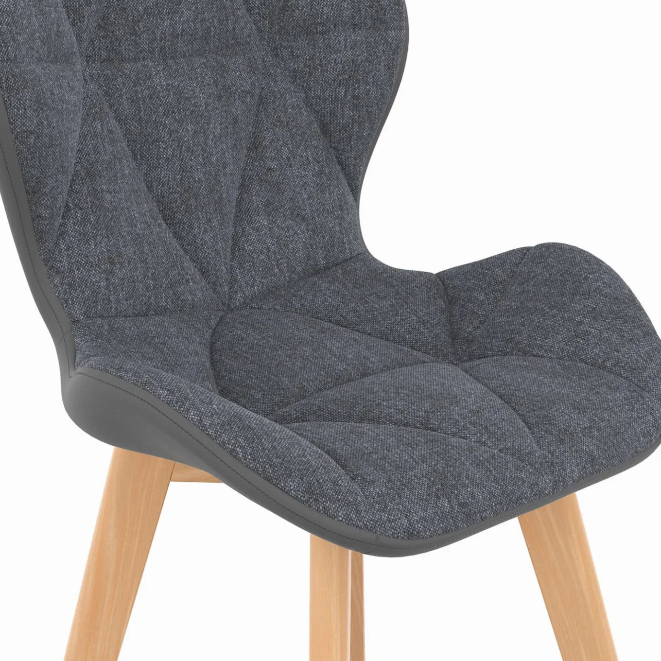 IDMarket 4 chaises en tissu et PU grises* Collection Scandinave|Tables Et Chaises