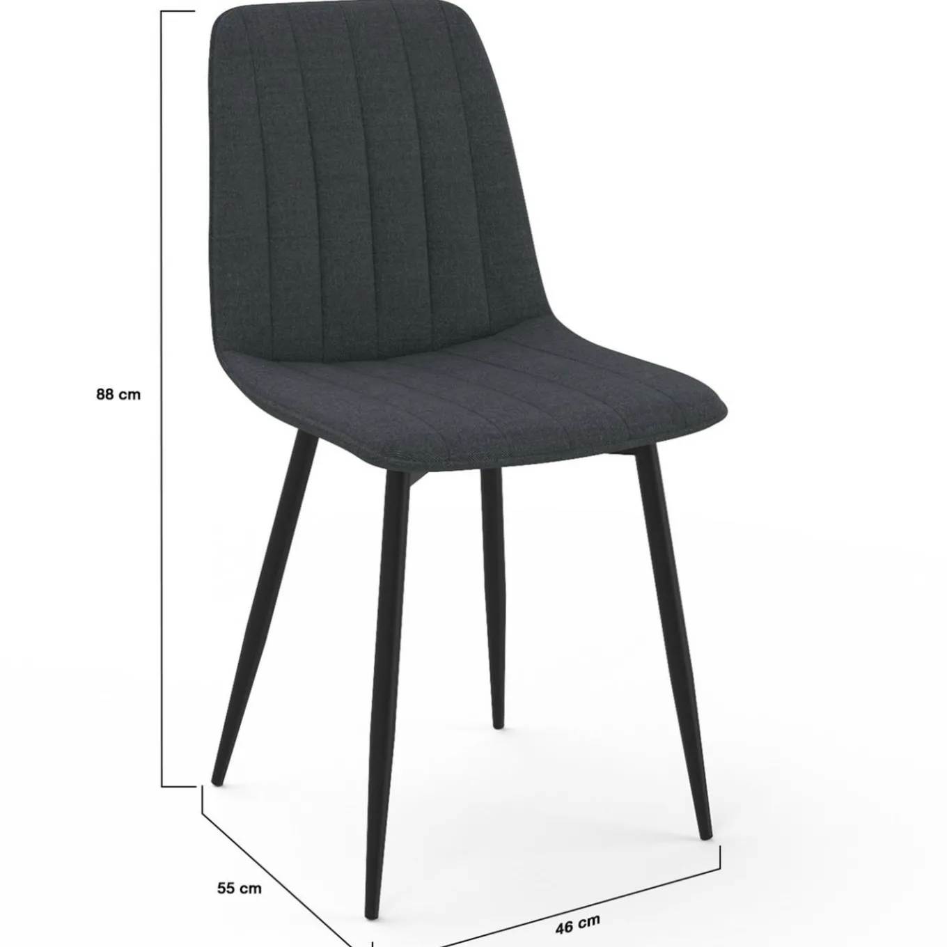 IDMarket 6 chaises en tissu gris foncé* Chaises|Collection Moderne