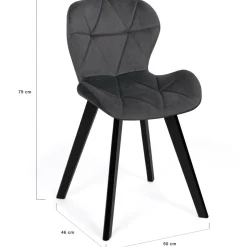 IDMarket 6 Chaises en velours gris foncé* Chaises|Tables Et Chaises