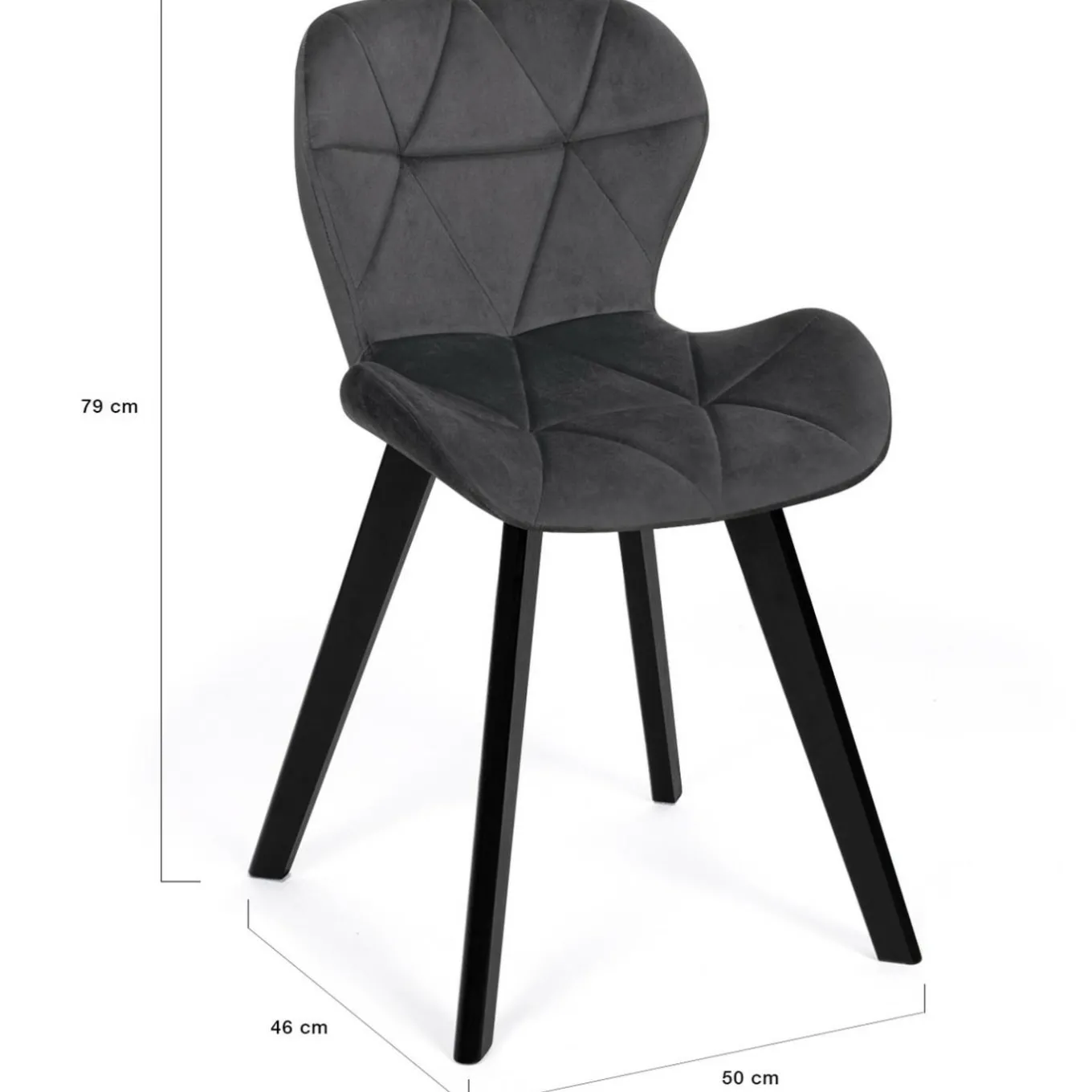 IDMarket 6 Chaises en velours gris foncé* Chaises|Tables Et Chaises