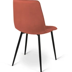 IDMarket 6 Chaises en velours mix color terracotta et beige* Chaises|Tables Et Chaises