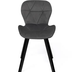 IDMarket 6 Chaises en velours mix color bleu, gris et jaune* Chaises|Salle À Manger Complète