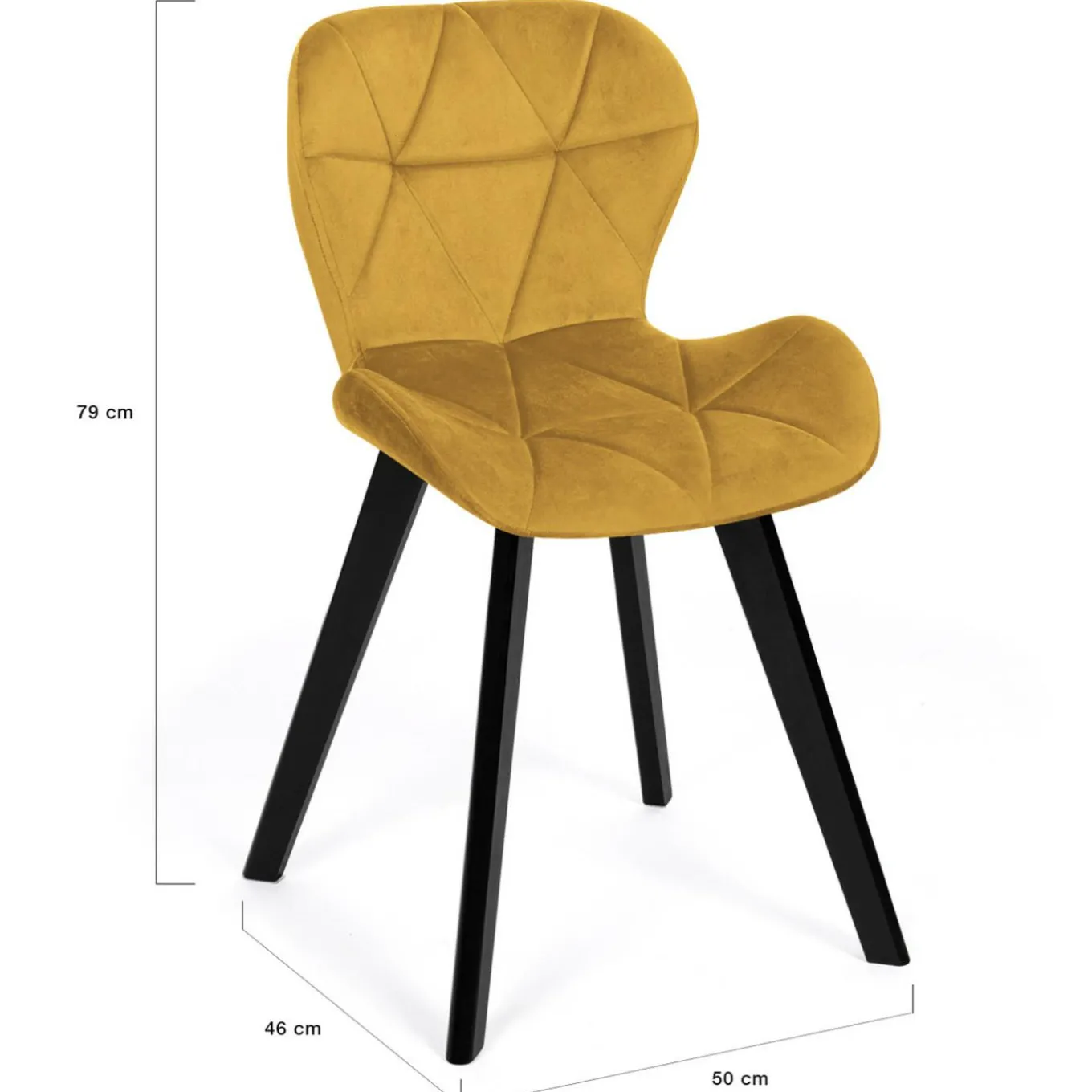 IDMarket 6 Chaises en velours mix color bleu, gris et jaune* Chaises|Salle À Manger Complète