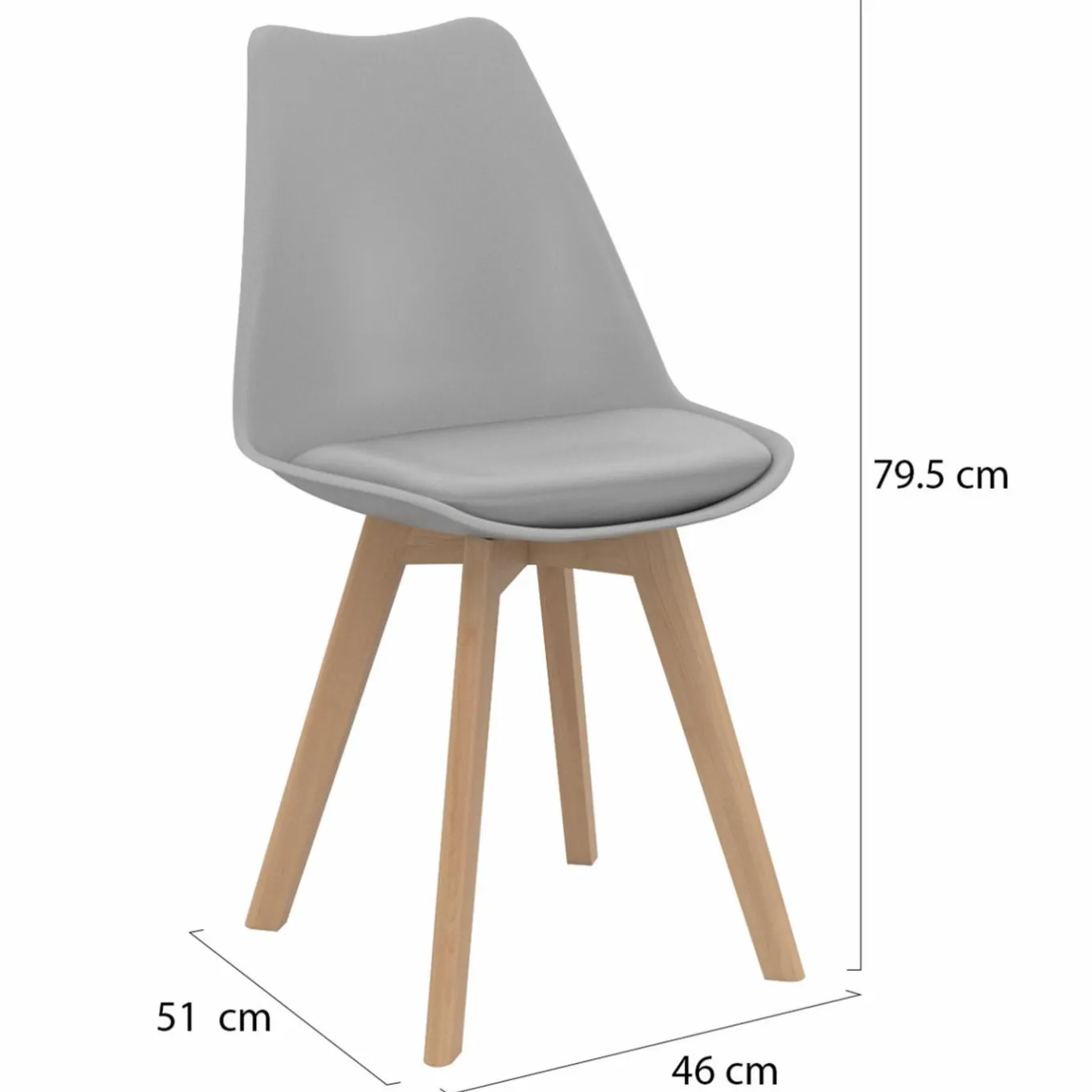 IDMarket 6 chaises scandinaves gris clair* Collection Scandinave|Chaises