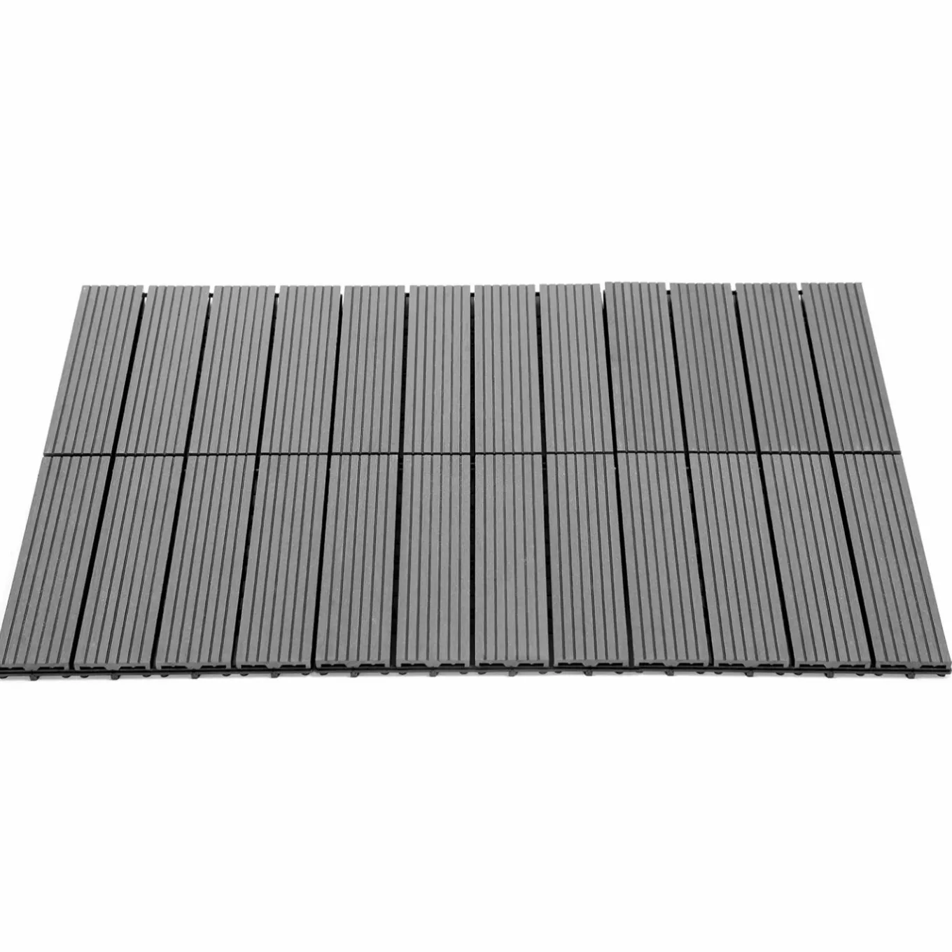 IDMarket 10 dalles de terrasse clipsables 30x30 cm en bois composite gris* Revêtement Sol Extérieur