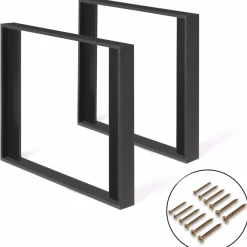 IDMarket 2 pieds de table carrés noir 75 cm* Décoration Et Accessoires|Pieds De Table