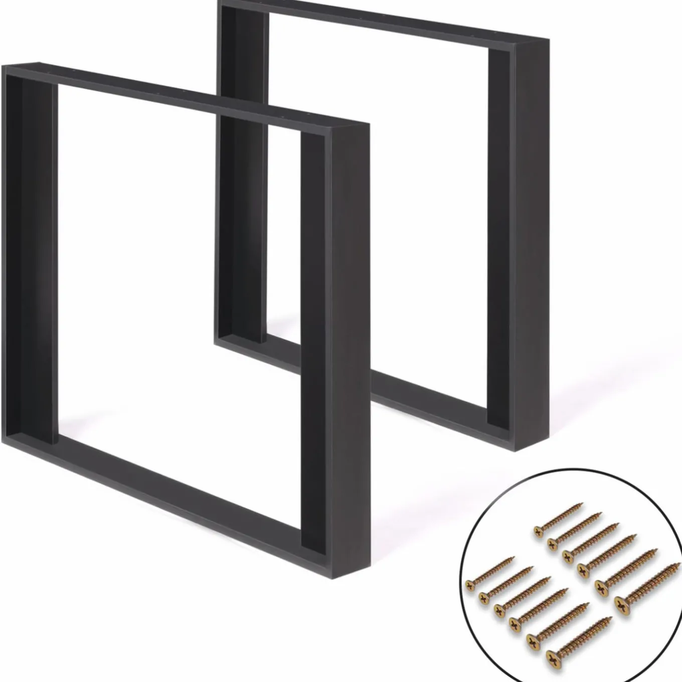 IDMarket 2 pieds de table carrés noir 75 cm* Décoration Et Accessoires|Pieds De Table