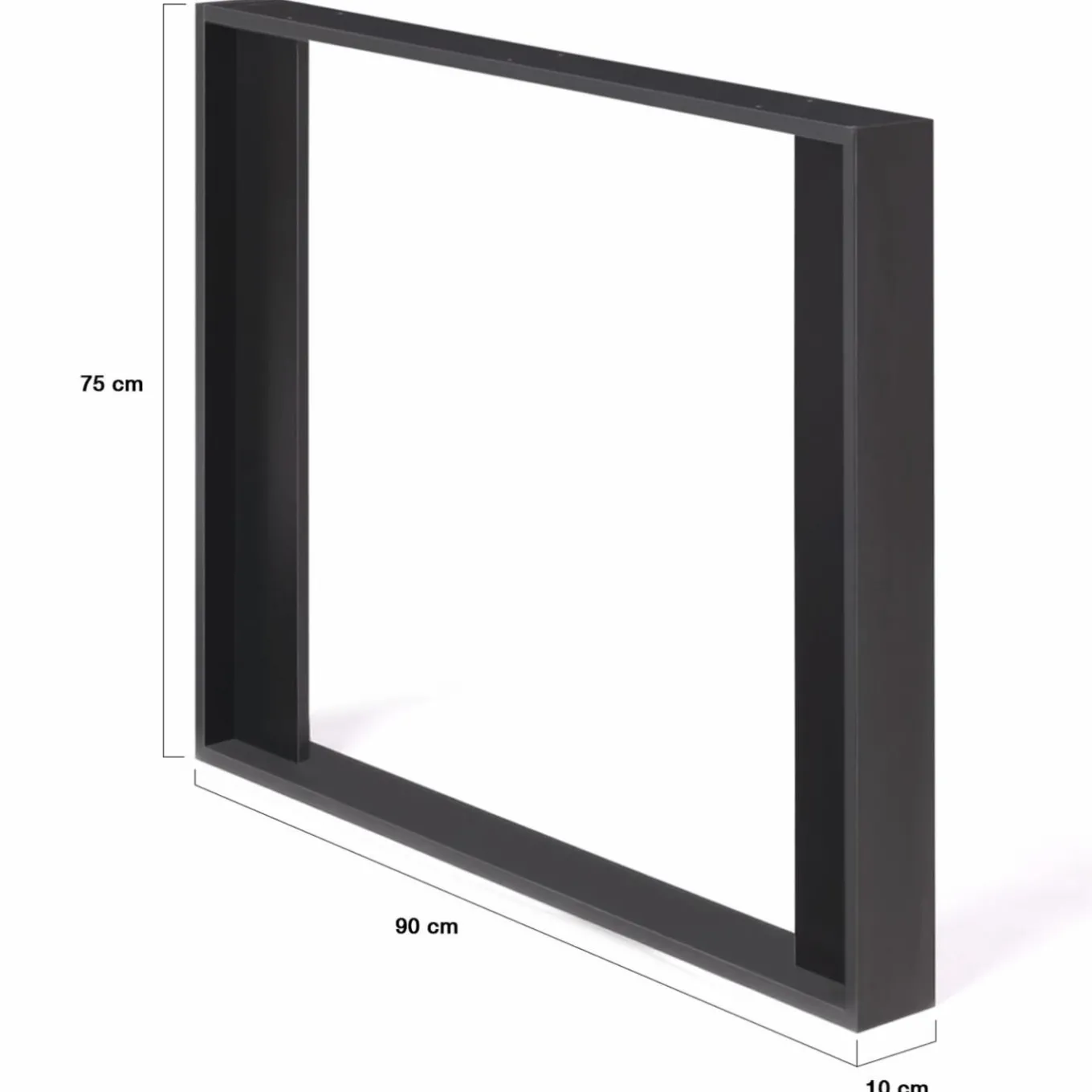 IDMarket 2 pieds de table carrés noir 75 cm* Décoration Et Accessoires|Pieds De Table