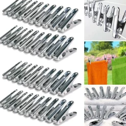 IDMarket 40 pinces à linge en inox* Séchoirs À Linge