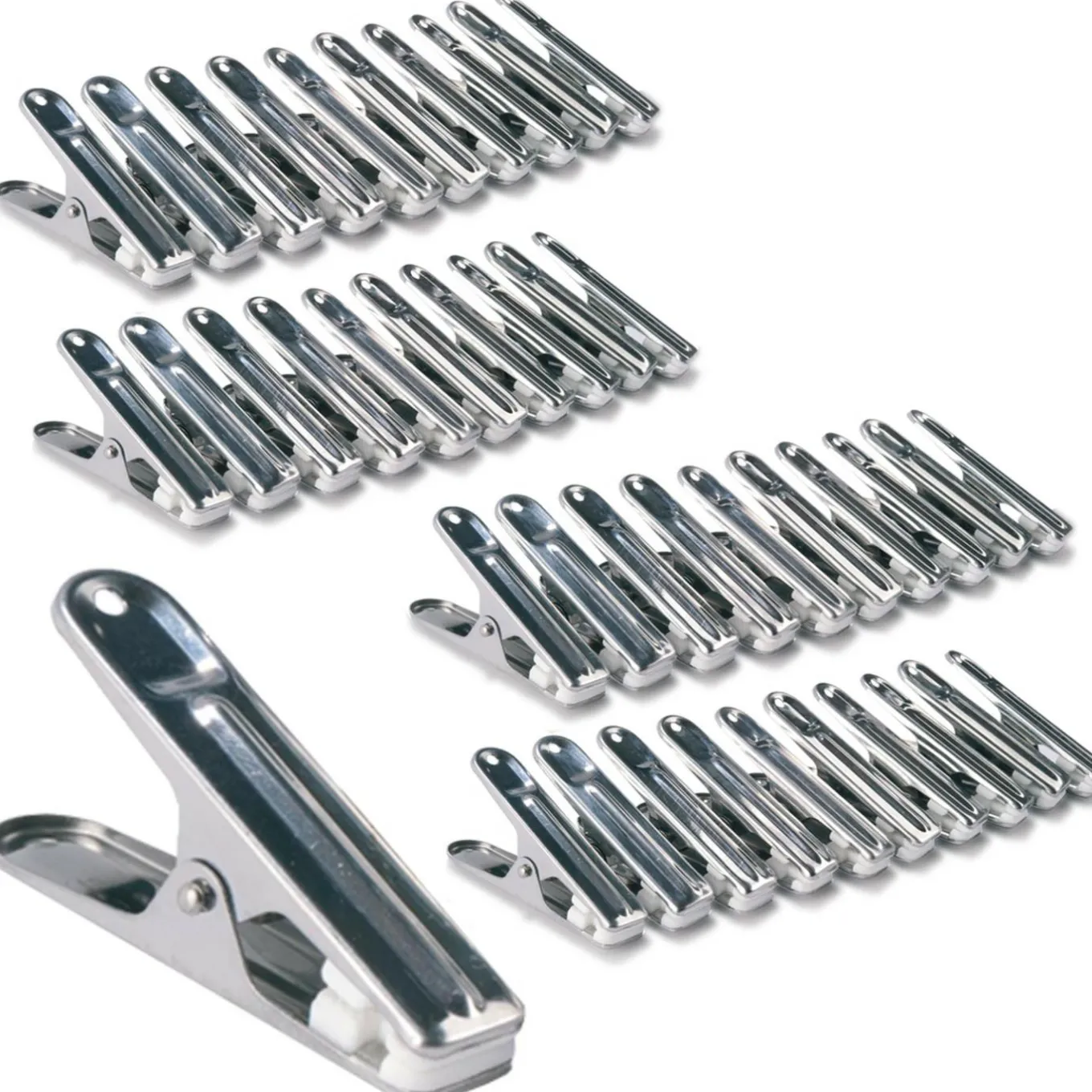 IDMarket 40 pinces à linge en inox* Séchoirs À Linge