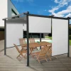 IDMarket 2 stores enrouleurs blancs 225 cm pour pergola* Accessoires Pergolas Et Tonnelles