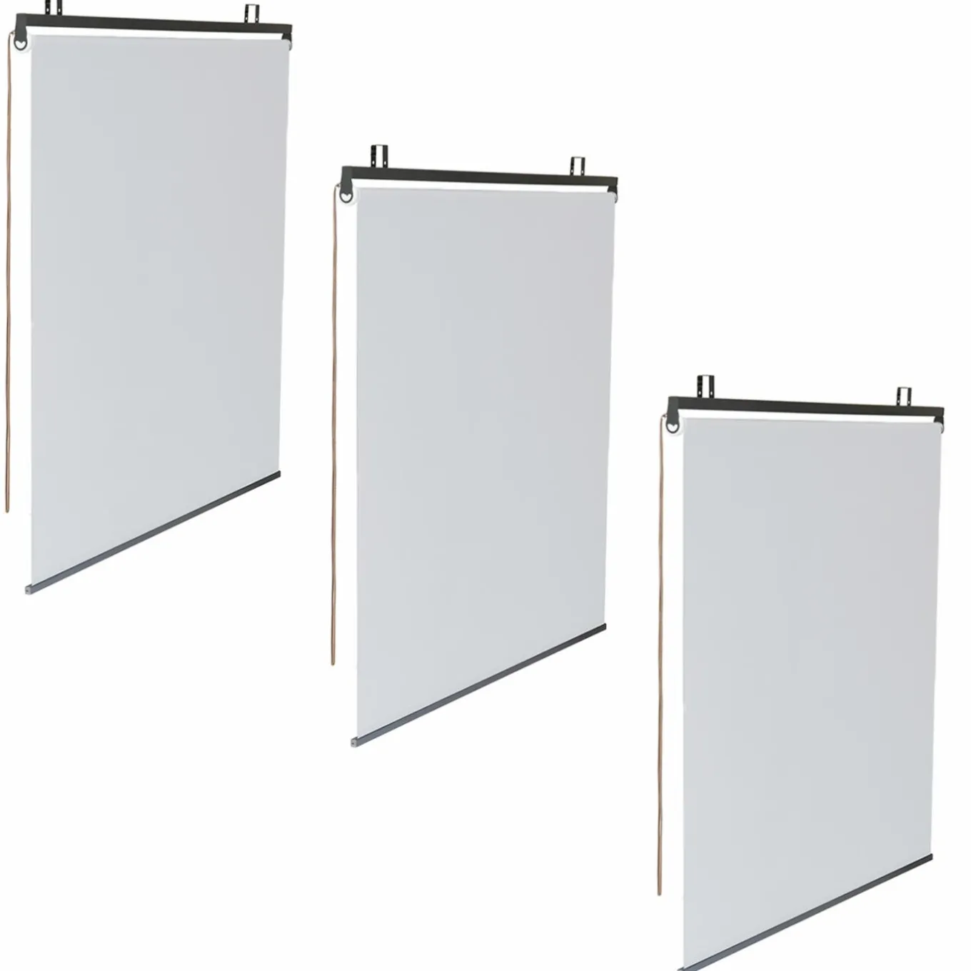 IDMarket 3 stores enrouleurs blancs 225 cm pour pergola* Accessoires Pergolas Et Tonnelles