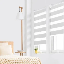 IDMarket 2 Stores jour nuit blanc 45x170 cm* Stores