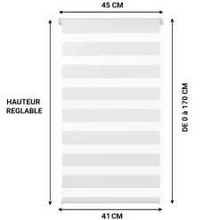 IDMarket 2 Stores jour nuit blanc 45x170 cm* Stores