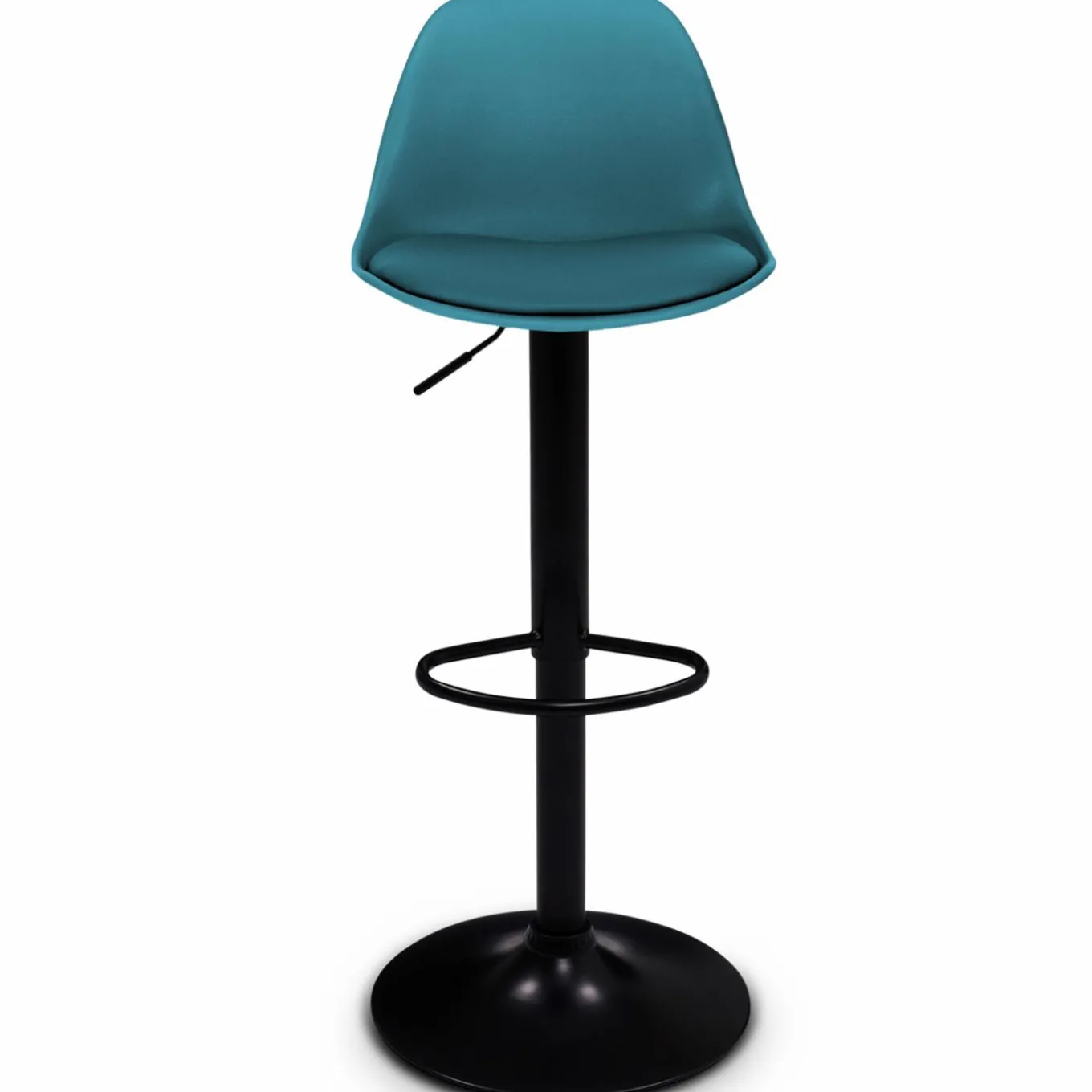 IDMarket 2 tabourets de bar design bleu canard et pied noir* Collection Contemporaine|Tabourets De Bar