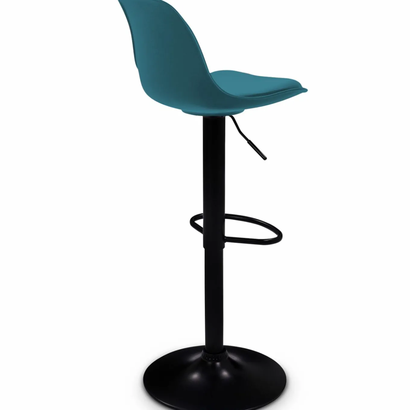 IDMarket 2 tabourets de bar design bleu canard et pied noir* Collection Contemporaine|Tabourets De Bar