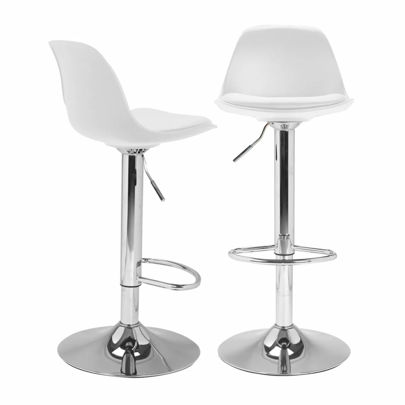 IDMarket 2 tabourets de bar design blanc KARL* Collection Contemporaine|Tabourets De Bar