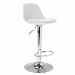 IDMarket 2 tabourets de bar design blanc KARL* Collection Contemporaine|Tabourets De Bar