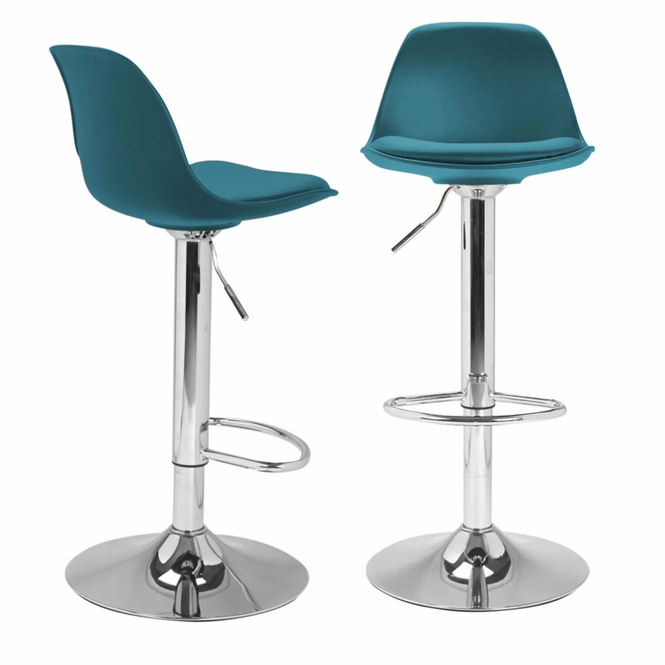 IDMarket 2 tabourets de bar design bleu canard* Collection Contemporaine|Tabourets De Bar