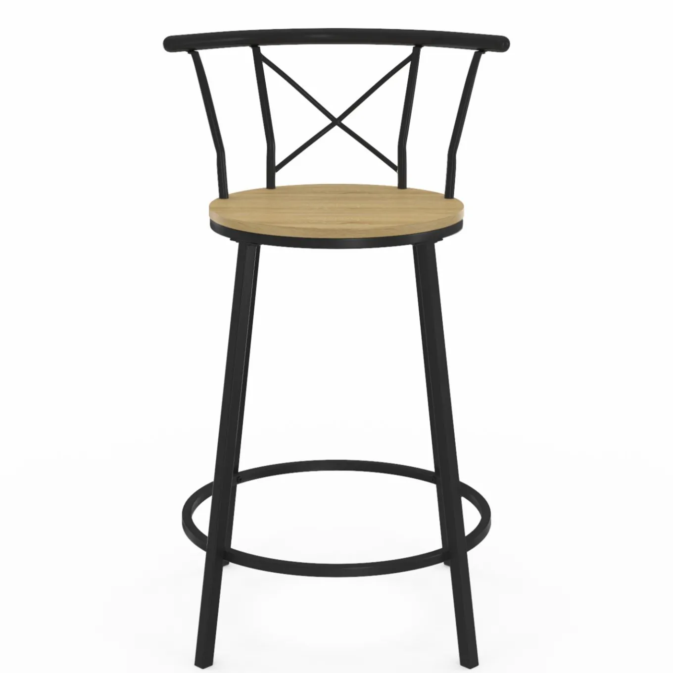 IDMarket 4 tabourets de bar industriel avec dossier arrondi* Tabourets De Bar|Chaises De Bar