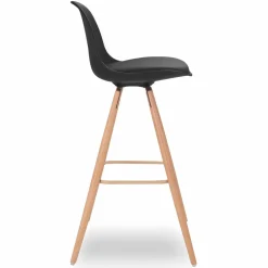 IDMarket 4 Tabourets de bar scandinaves noirs SARA* Collection Scandinave|Tabourets De Bar