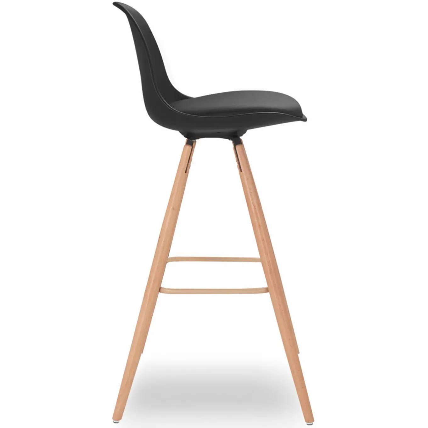 IDMarket 4 Tabourets de bar scandinaves noirs SARA* Collection Scandinave|Tabourets De Bar