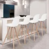 IDMarket 4 Tabourets de bar scandinave blanc SARA* Collection Scandinave|Tabourets De Bar