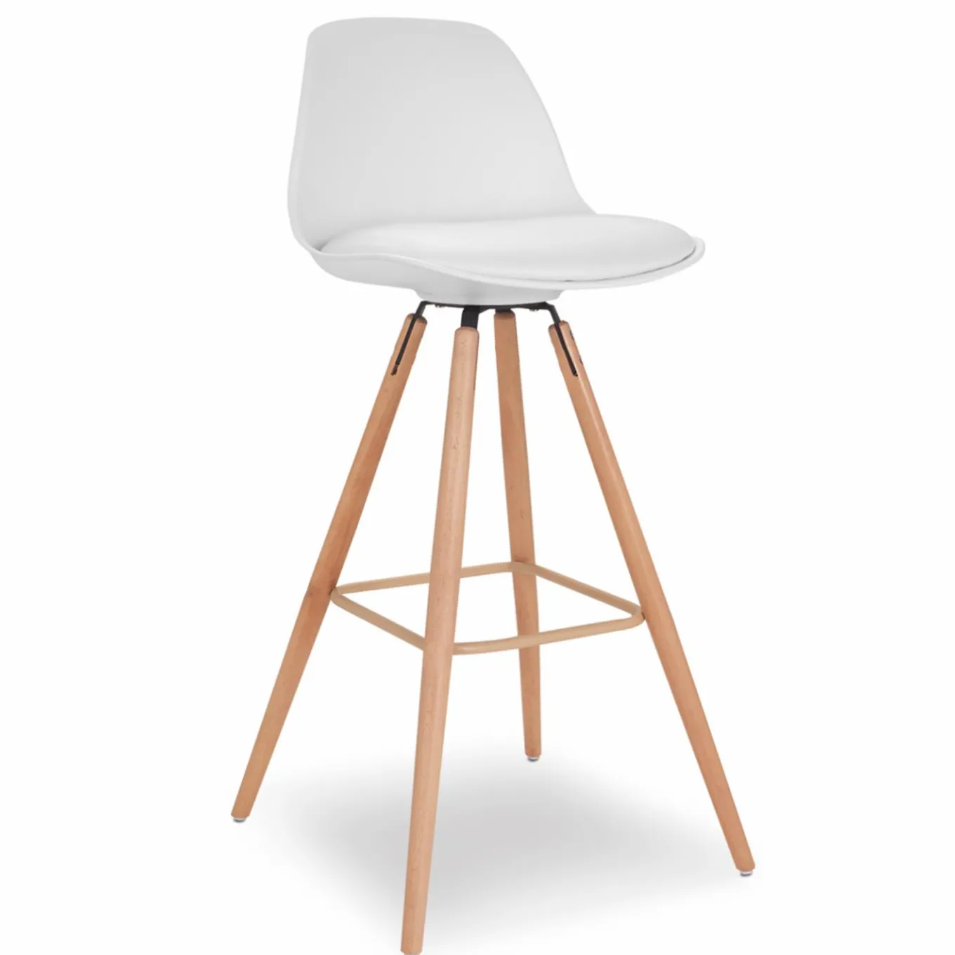 IDMarket 4 Tabourets de bar scandinave blanc SARA* Collection Scandinave|Tabourets De Bar