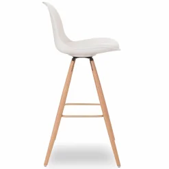 IDMarket 4 Tabourets de bar scandinave blanc SARA* Collection Scandinave|Tabourets De Bar