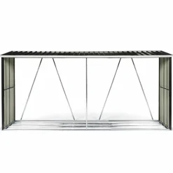 IDMarket Abri bois de chauffage 4 m³ en acier galvanisé* Abris De Jardin|Stockage Du Bois