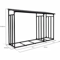 IDMarket Abri bois de chauffage en acier galvanisé avec housse de protection* Abris De Jardin|Stockage Du Bois