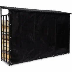 IDMarket Abri bois de chauffage en acier galvanisé avec housse de protection* Abris De Jardin|Stockage Du Bois
