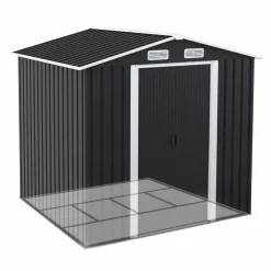 IDMarket Abri de jardin gris en acier galvanisé* Abris De Jardin
