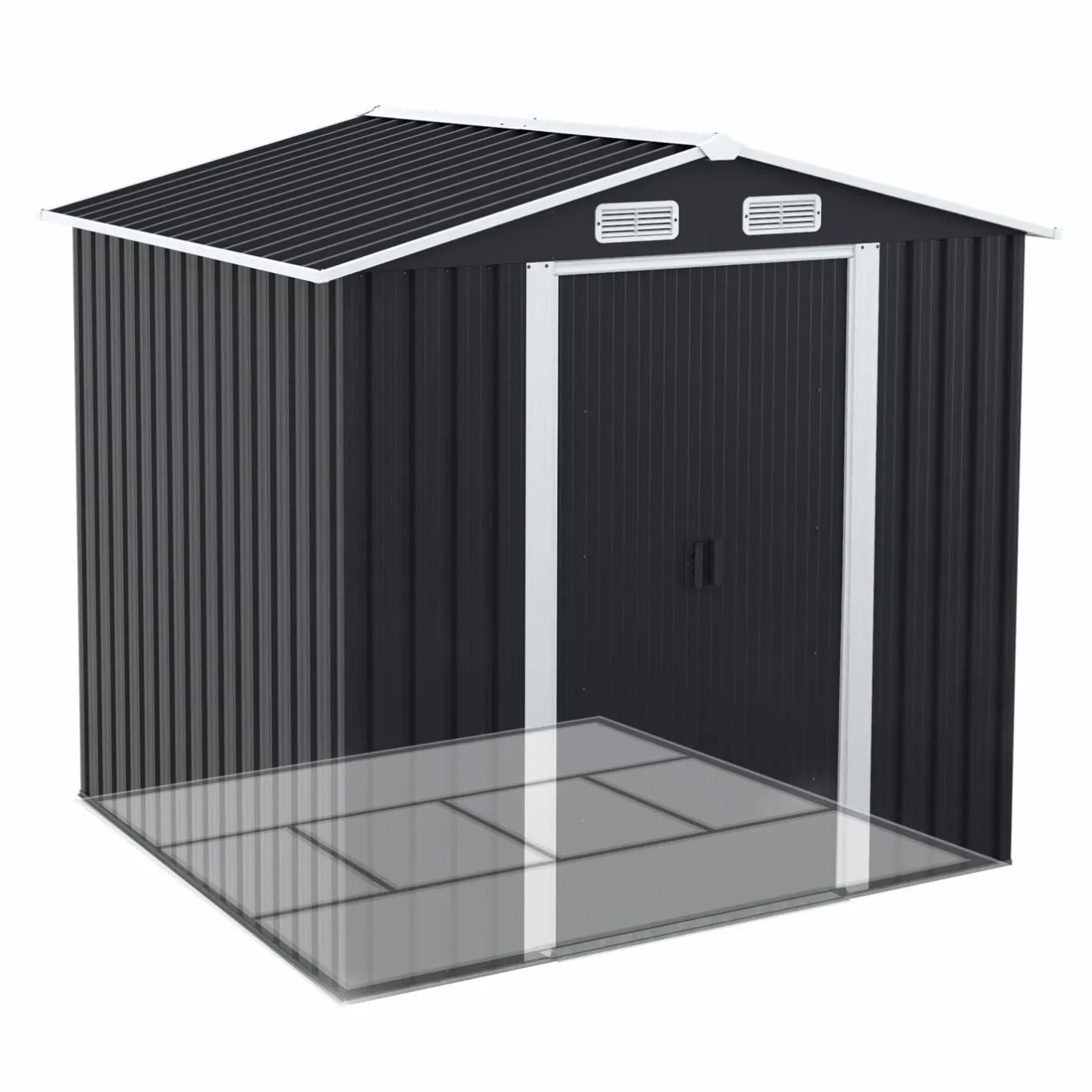 IDMarket Abri de jardin gris en acier galvanisé* Abris De Jardin