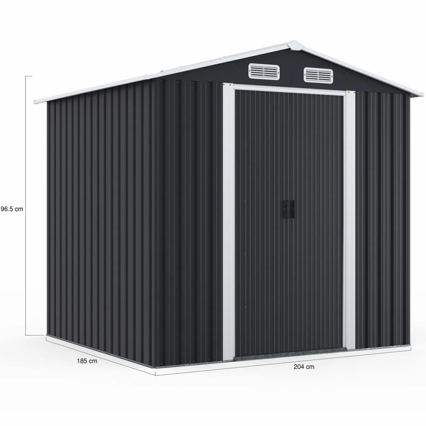 IDMarket Abri de jardin gris en acier galvanisé* Abris De Jardin