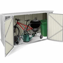 IDMarket Abri de jardin multi-rangements en métal gris clair* Abris De Jardin