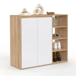IDMarket Armoire à chaussures 12 paires 2 portes et 4 étagères* Collection Moderne|Petits Meubles