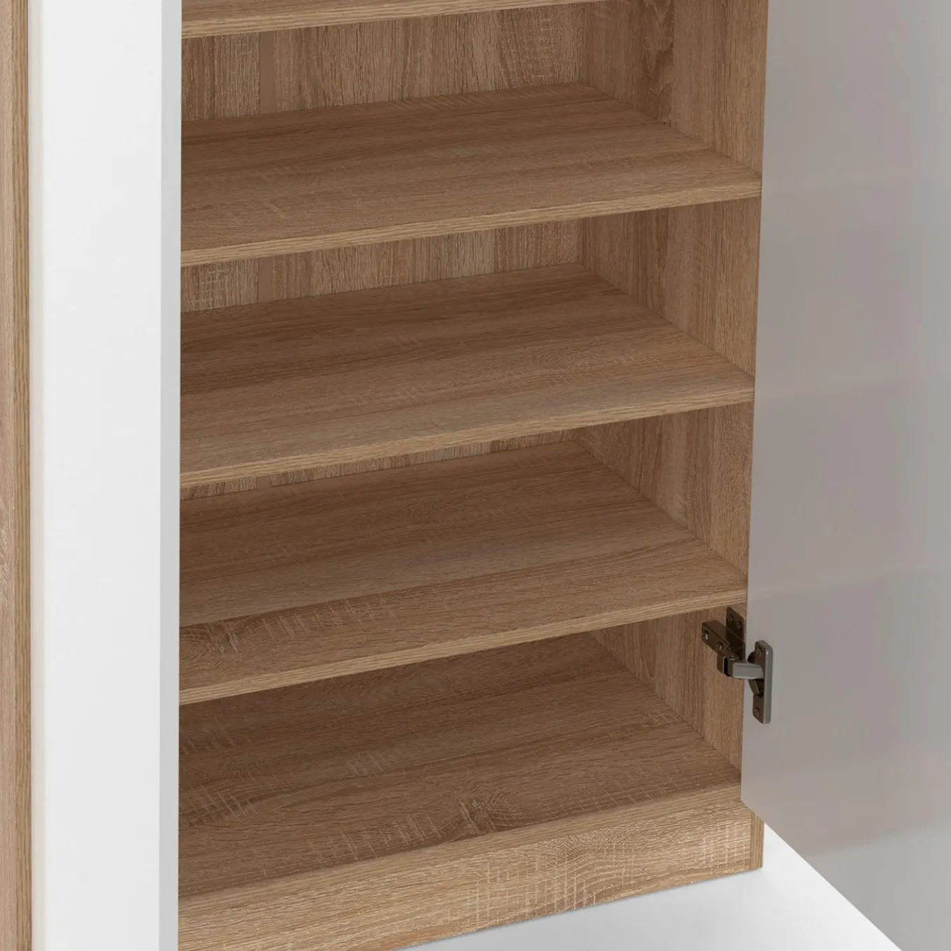 IDMarket Armoire à chaussures 18 paires 2 portes blanc et effet bois* Petits Meubles|Meubles À Chaussures