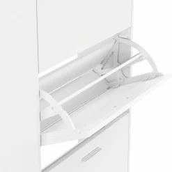 IDMarket Armoire à chaussures 4 portes blanche* Meubles Blancs|Petits Meubles