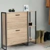 IDMarket Armoire à chaussures 2 portes style industriel* Collection Industrielle|Meubles À Chaussures