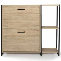 IDMarket Armoire à chaussures 2 portes style industriel* Collection Industrielle|Meubles À Chaussures